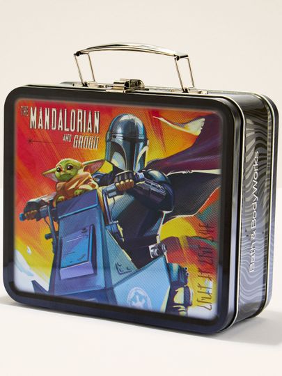 Sběratelský kovový lunch box Mandalorian & Grogu s rukojetí