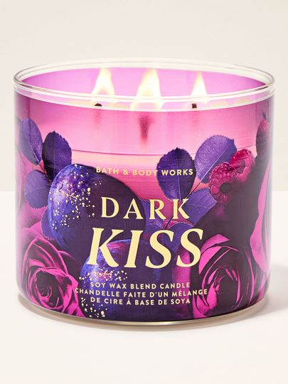 Vonná svíčka Dark Kiss Bath & Body Works ve skle se třemi plameny