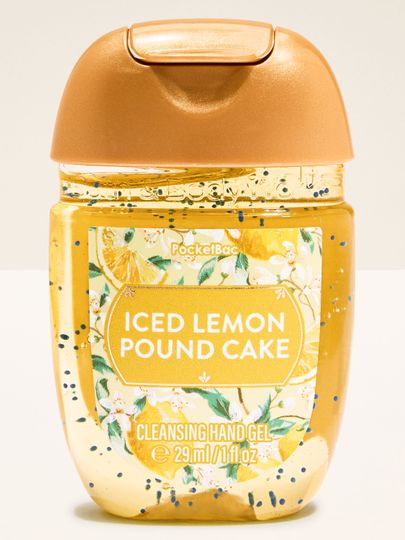 Čisticí gel na ruce Iced Lemon Pound Cake v kompaktním balení, vhodný pro rychlé osvěžení během dne.