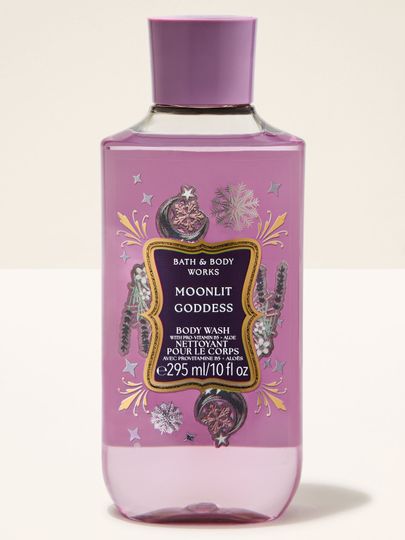 Sprchový gel Moonlit Goddess Bath & Body Works s motivem měsíce, hvězd a sněhových vloček
