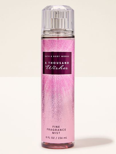 Mlha A Thousand Wishes Bath & Body Works – růžový třpytivý design a ikonická elegantní vůně.