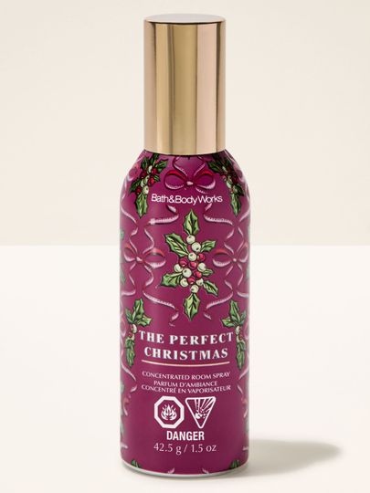 Vonný sprej do interiéru The Perfect Christmas Bath & Body Works s motivem cesmíny a mašlí