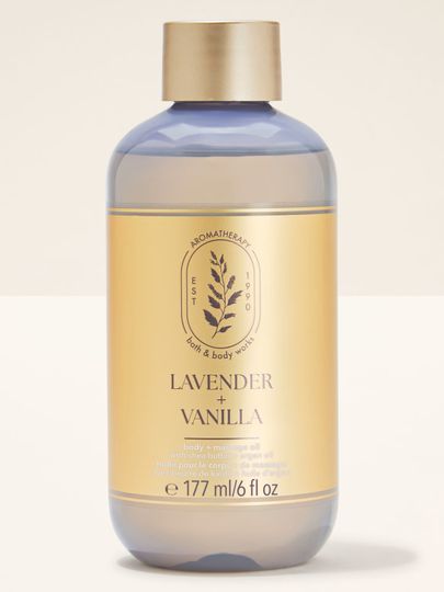 Lavender + Vanilla – masážní olej Bath & Body Works z aromaterapeutické kolekce