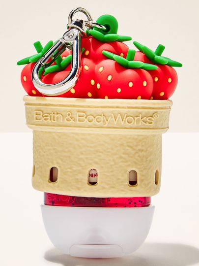 Přívěsek ve tvaru kornoutu s jahodami na gel na ruce Bath & Body Works – doplněk, gel se prodává samostatně