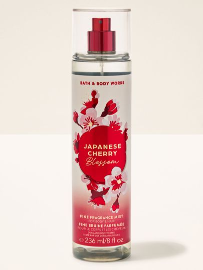 Japanese Cherry Blossom – voňavá mlha Bath & Body Works v lahvi s červenými květy z kolekce