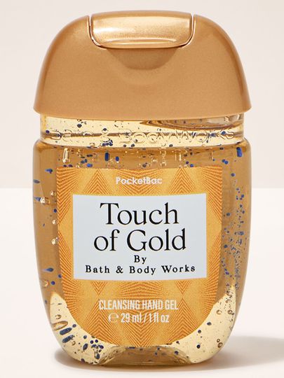 PocketBac Touch of Gold Bath & Body Works – zlatý antibakteriální gel s třpytkami z kolekce Touch of Gold.
