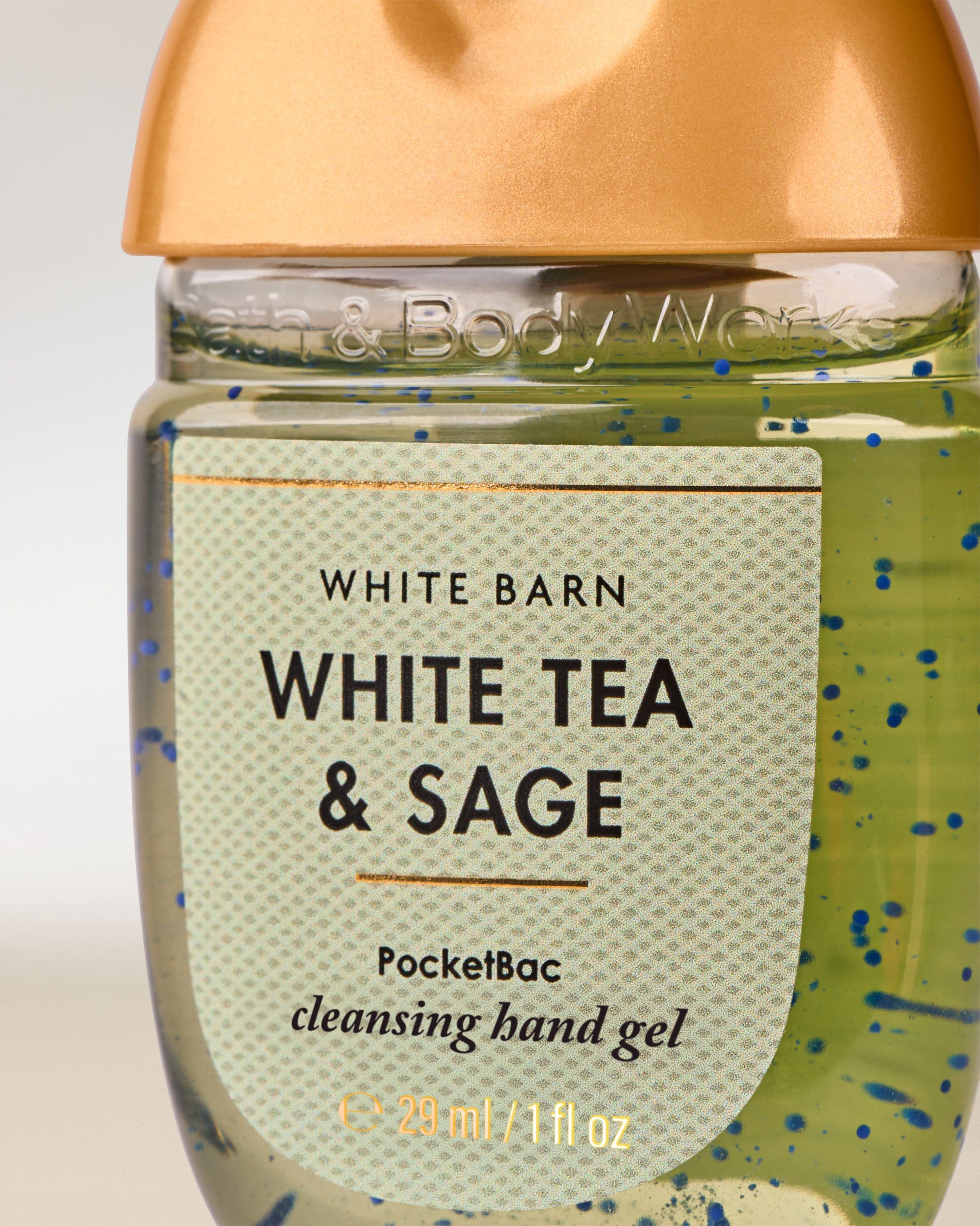 PocketBac White Barn White Tea & Sage se zeleným gelem a oranžovým víčkem, 29 ml.