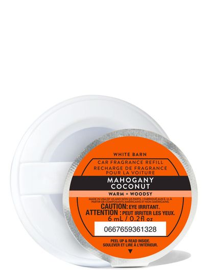 Náplň do vůně do auta Mahogany Coconut Bath & Body Works v kulatém obalu