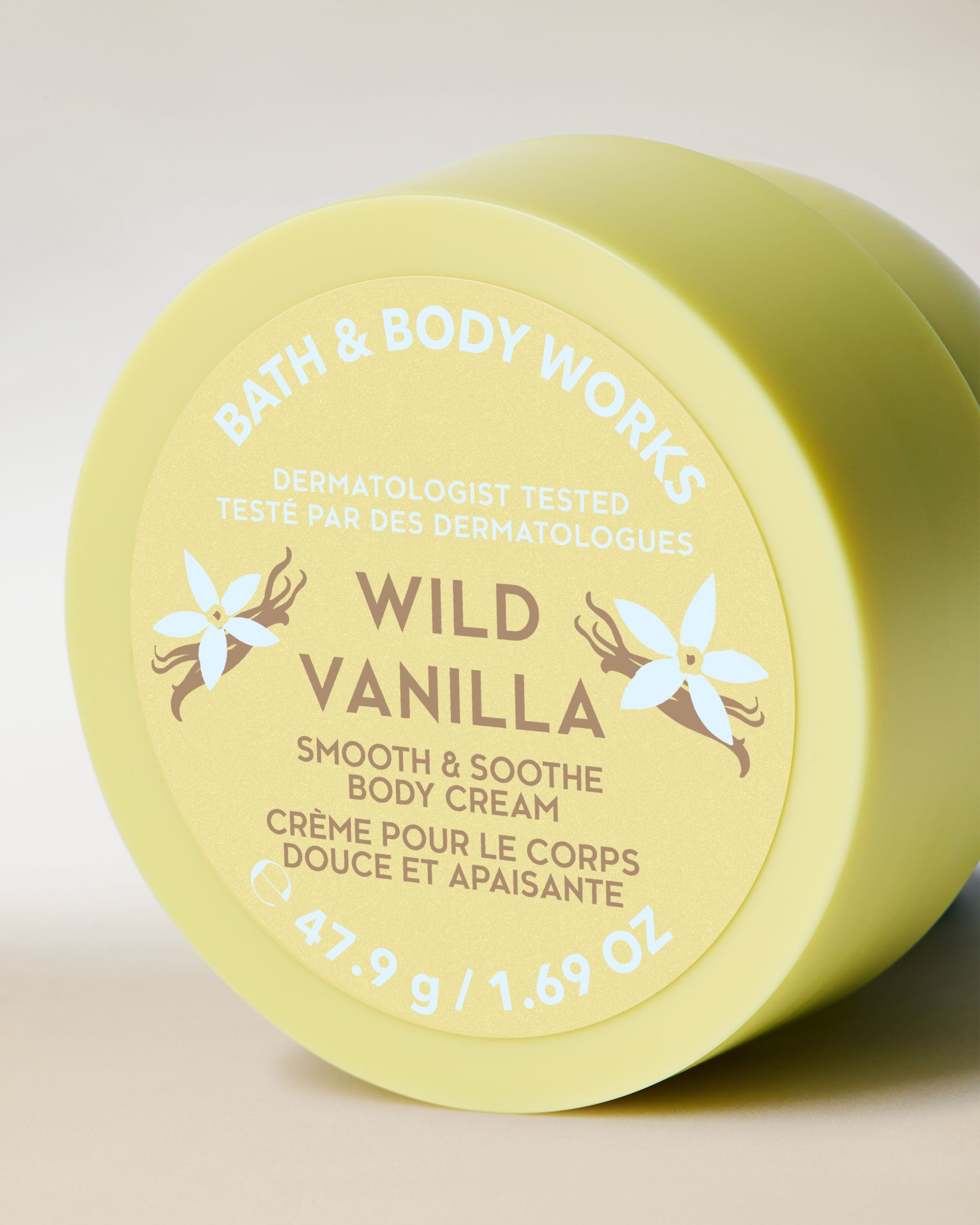 Tělový krém Wild Vanilla ve žlutém obalu