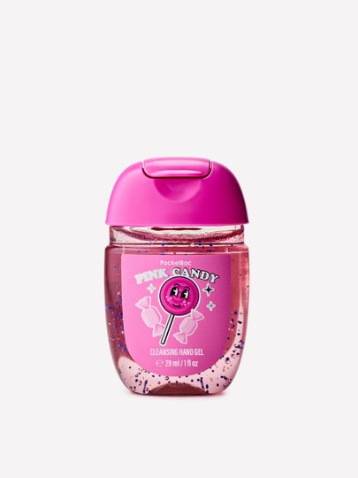 Čisticí gel na ruce PocketBac Pink Candy Bath & Body Works s modrými částečkami