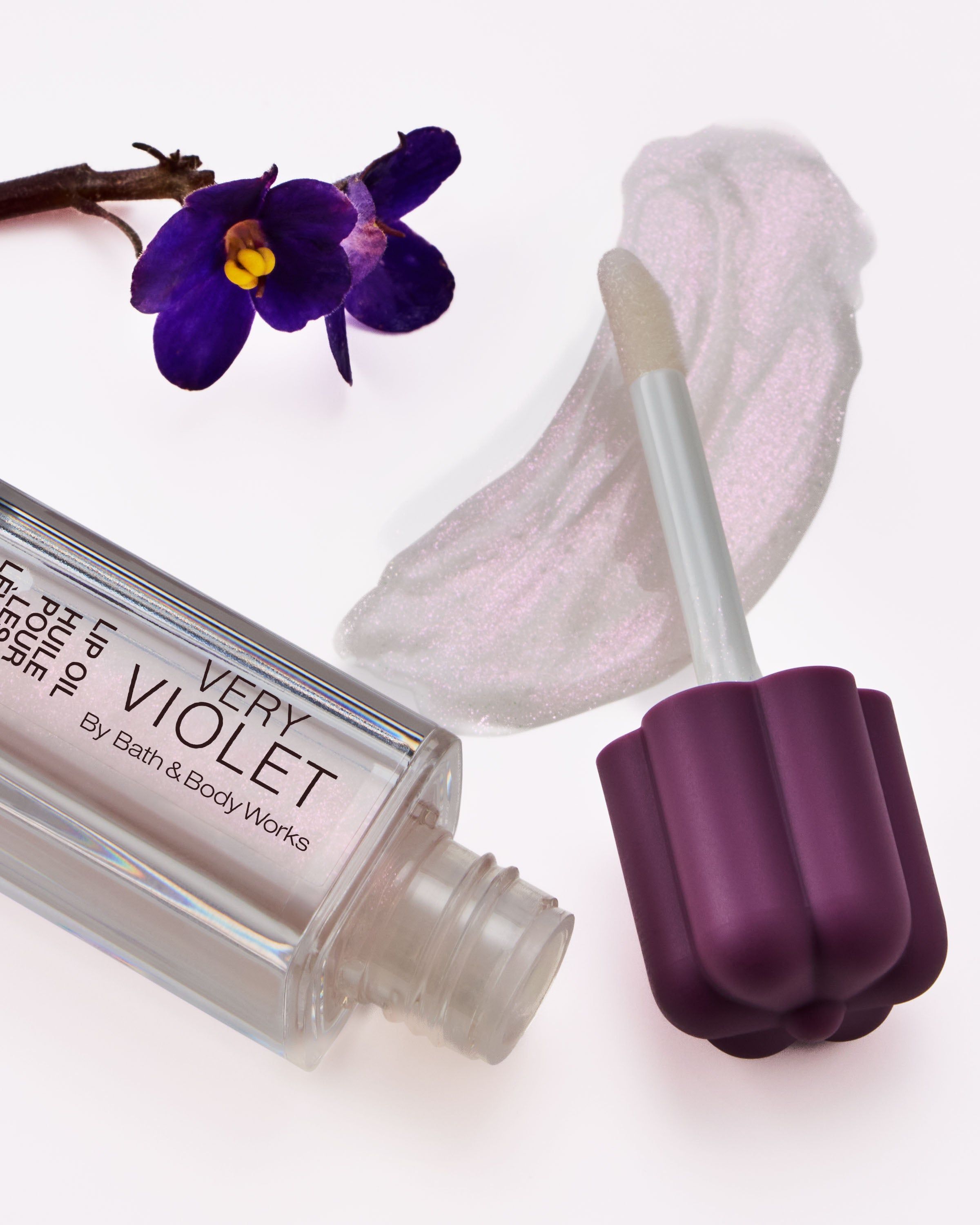 Olej na rty Very Violet Bath & Body Works v průhledném balení