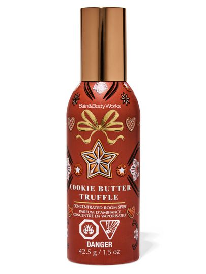 Vonný sprej do interiéru Cookie Butter Truffle Bath & Body Works s motivem perníčků a mašle