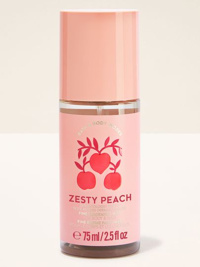 Parfémovaná mlha na tělo a vlasy Zesty Peach v růžové lahvi
