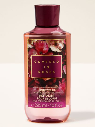Sprchový gel Covered in Roses Bath & Body Works s růžovým motivem pro elegantní péči.