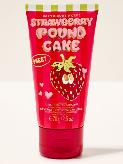 Tělový krém Strawberry Pound Cake Bath & Body Works v cestovní tubě