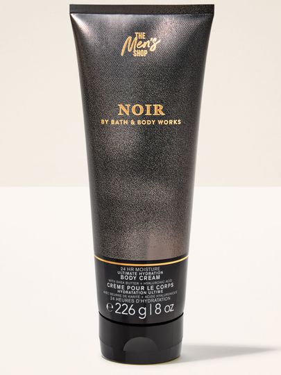 NOIR Body Cream pro muže Bath & Body Works – elegantní tmavý design a intenzivně hydratační složení.