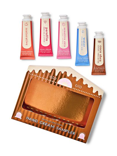 Zestaw 5 mini kremów do rąk o różnych właściwościach w ozdobnym opakowaniu, Bath & Body Works.