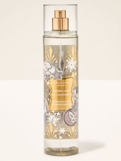 Tělová parfémová mlha Snowflakes & Cashmere Bath & Body Works s motivem sněhových vloček a měsíce