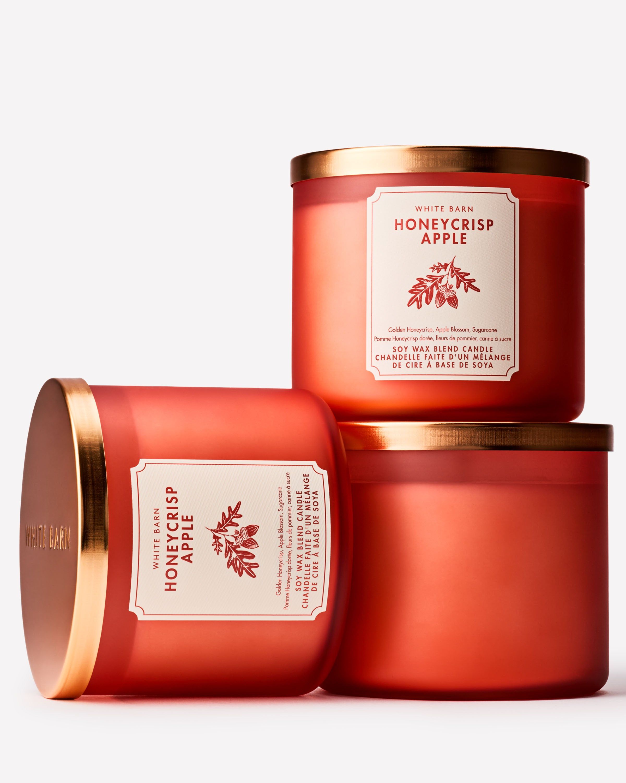 Vonná svíčka White Barn Honeycrisp Apple ze směsi sójového vosku, 3 knoty