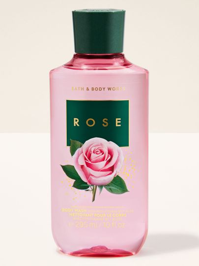Bath & Body Works Rose – růžový sprchový gel s motivem růže v elegantní lahvi