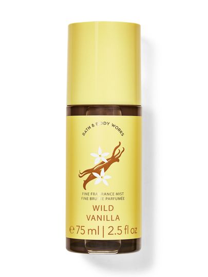 Wild Vanilla – voňavá mlha Bath & Body Works v žluté lahvi s motivem vanilky z kolekce Wild Vanilla