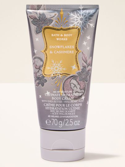Tělový krém Snowflakes & Cashmere Bath & Body Works v cestovní tubě