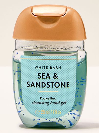 Čisticí gel na ruce PocketBac Sea & Sandstone White Barn s modrými částečkami