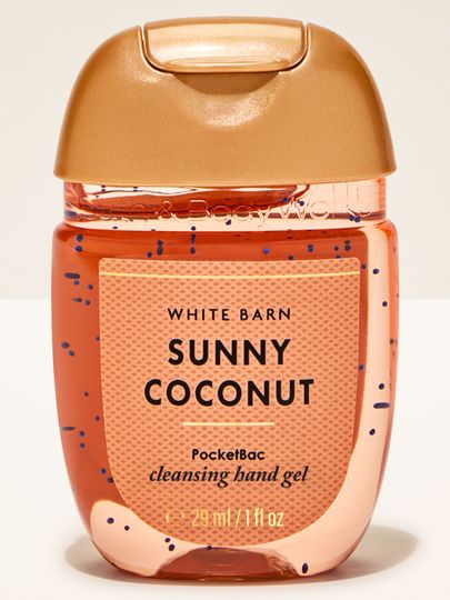Čisticí gel na ruce Sunny Coconut v kompaktním balení, vhodný pro rychlé osvěžení během dne.