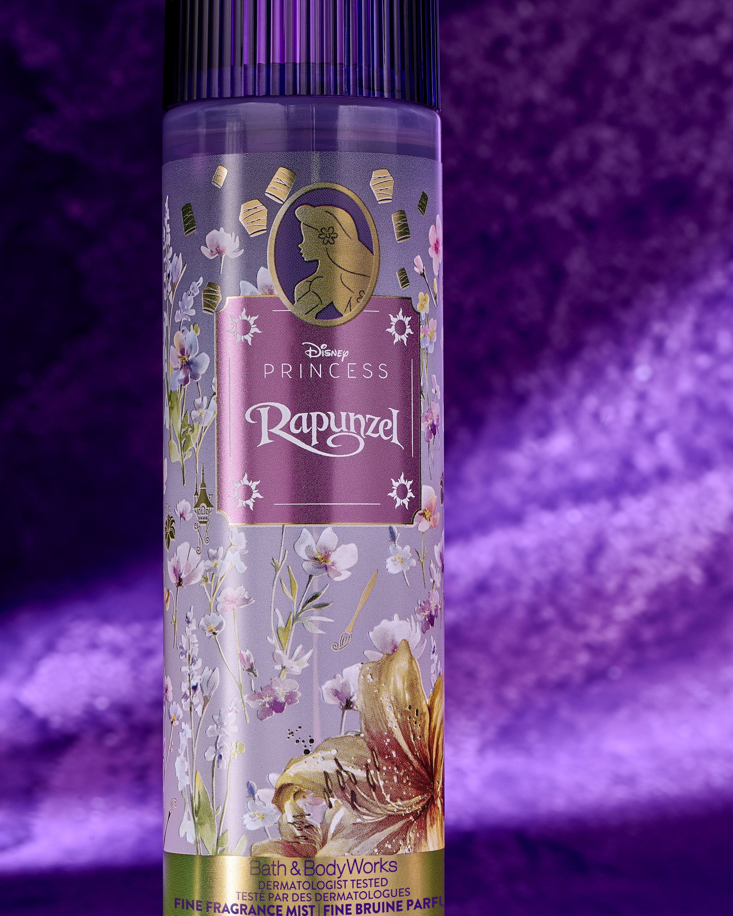 Vonná mlha Rapunzel Disney Princess – fialový design s lampiony a lehká pohádková svěžest.