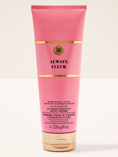 Always Fleur Bath & Body Works – vysoce hydratační tělový krém se shea a kyselinou hyaluronovou.