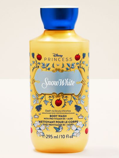 Sprchový gel Snow White v dekorativní lahvi inspirované motivy kolekce Disney Princess.