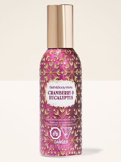 Vonný sprej do interiéru Cranberry & Eucalyptus Bath & Body Works s motivem sněhových vloček