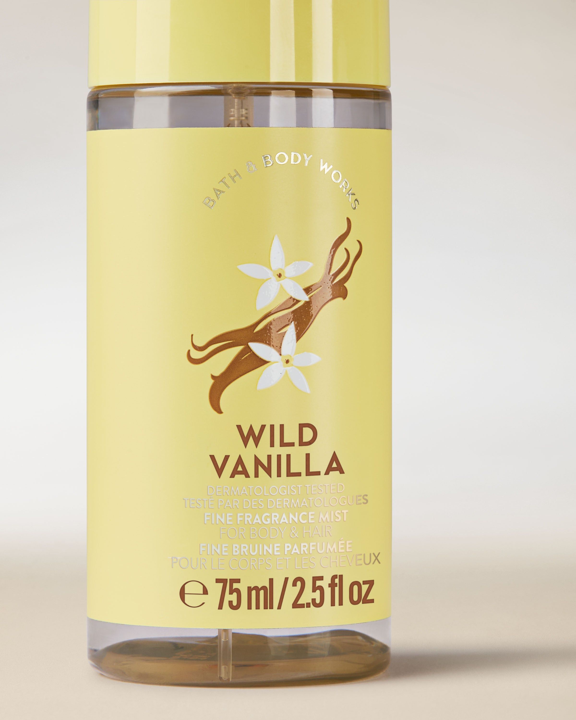 Parfémovaná mlha na tělo a vlasy Wild Vanilla ve žluté lahvi