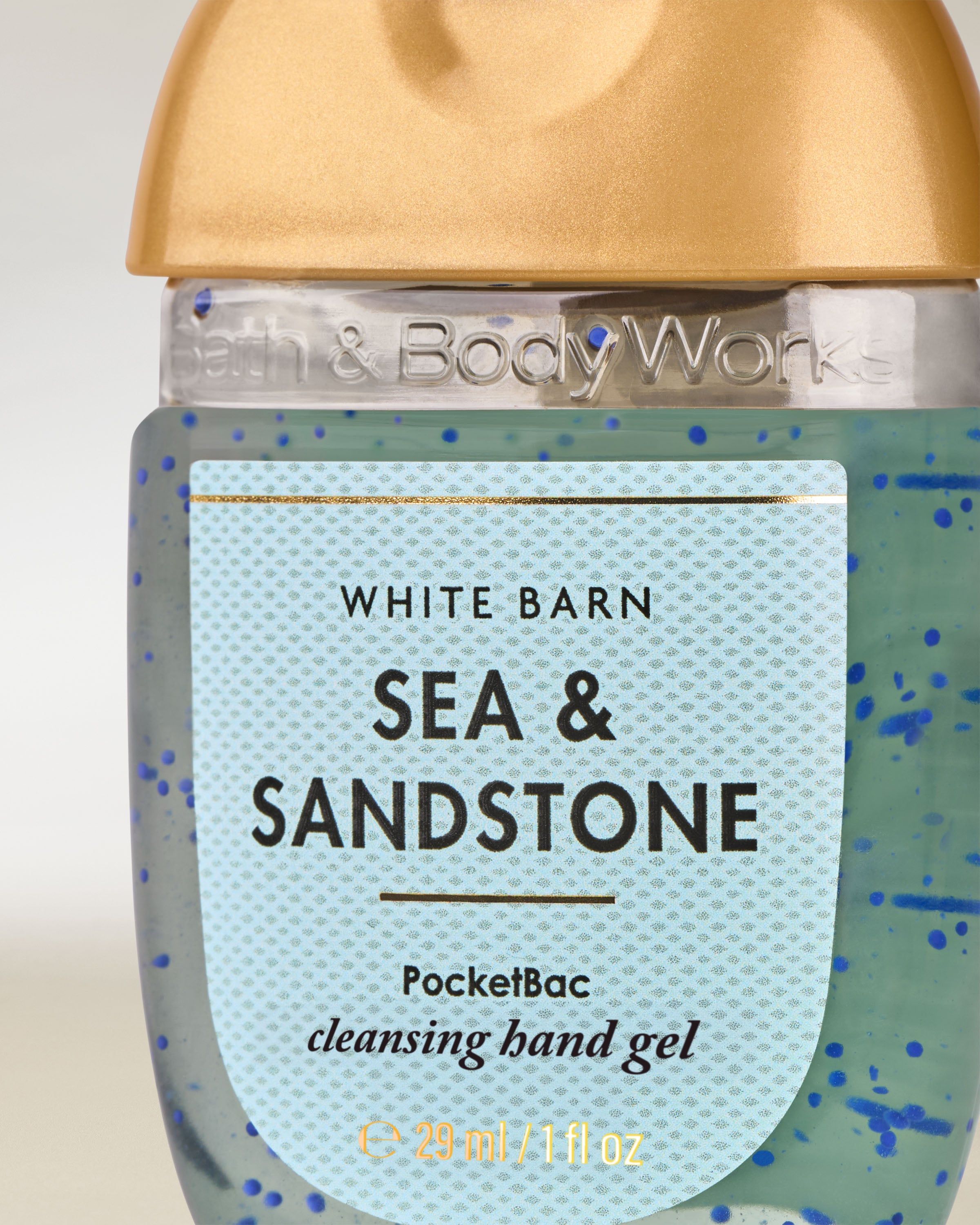 Čisticí gel na ruce PocketBac Sea & Sandstone White Barn s modrými částečkami