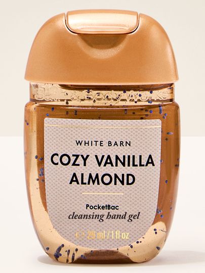 Čisticí gel na ruce PocketBac Cozy Vanilla Almond White Barn s modrými částečkami