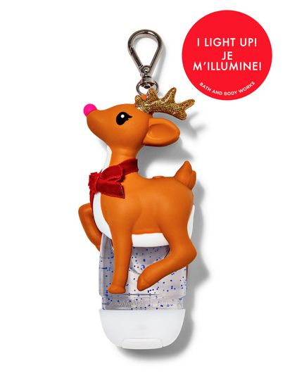 Świąteczne etui na żel do rąk w kształcie renifera, który świeci, Bath & Body Works.