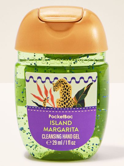 PocketBac Island Margarita Bath & Body Works se zeleným gelem a barevnou etiketou.