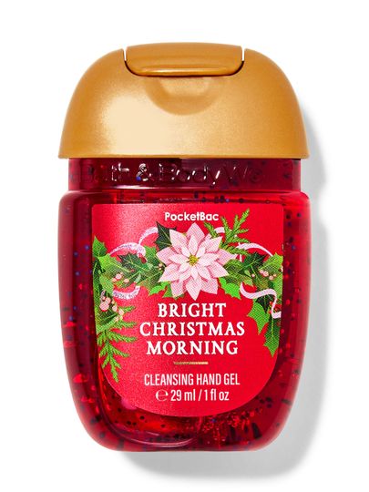 Oczyszczający żelik do rąk „Bright Christmas Morning” w czerwonym opakowaniu z gwiazdą betlejemską. Bath & Body Works.