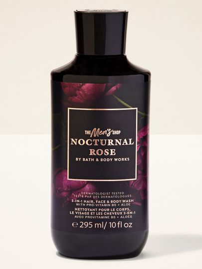 Gel 3v1 Nocturnal Rose Bath & Body Works – tmavý mužný design a elegantní, intenzivní vůně.