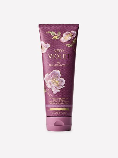 Tělový krém Very Violet Bath & Body Works s květinovým motivem fialek
