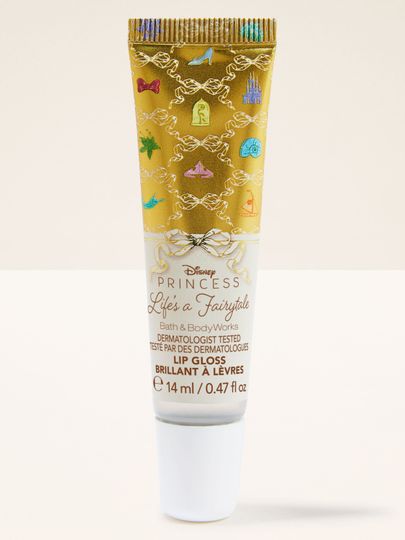 Lesk na rty Life’s a Fairytale Disney Princess – zlaté balení a pohádkový lesk od Bath & Body Works.