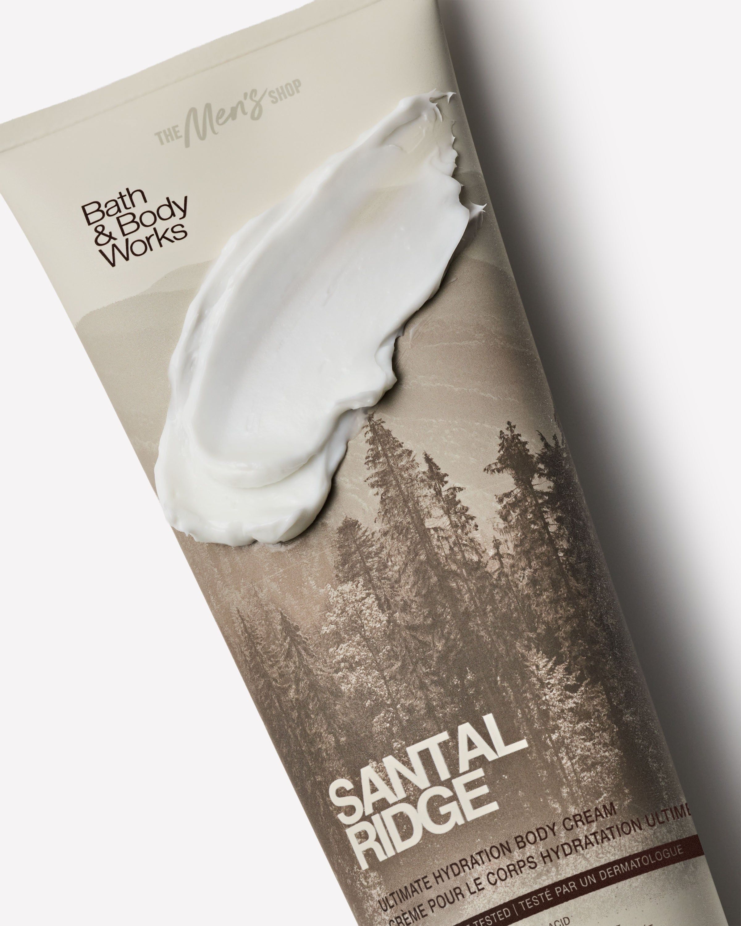 Tělový krém Santal Ridge Bath & Body Works Men's Shop s motivem horského lesa