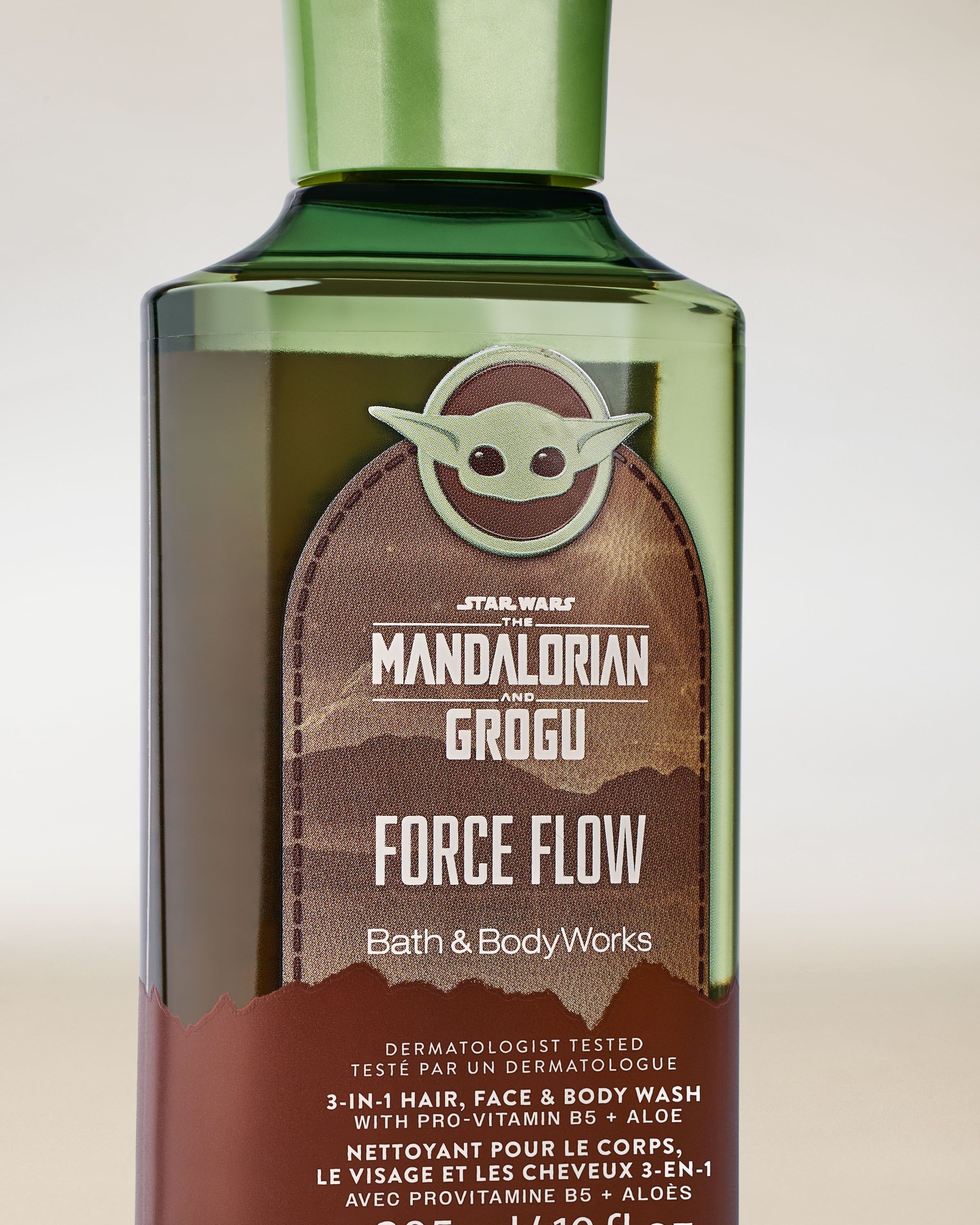 Sprchový gel 3v1 Force Flow Mandalorian & Grogu v zelené lahvi